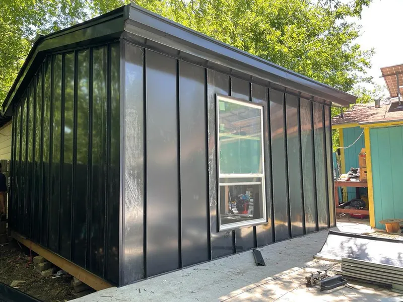 Black standing seam metal wall panels for Metal Roof Installation in Foothill Farms